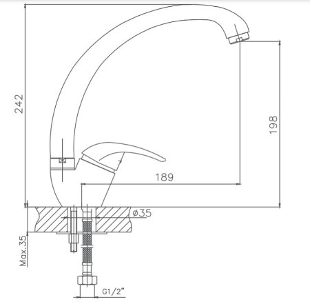 Смеситель для кухни HAIBA CRON CN4129 