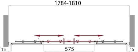 Душевая дверь BelBagno Uno 180 UNO-BF-2-180-M-Cr профиль Хром стекло матовое 