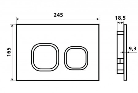 Клавиша для инсталляции ESBANO LPS-10SC глянцевый хром 