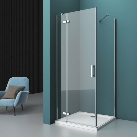 Душевой уголок BelBagno Kraft 120х80 KRAFT-AH-12-120/80-C-Cr-L профиль Хром стекло прозрачное 