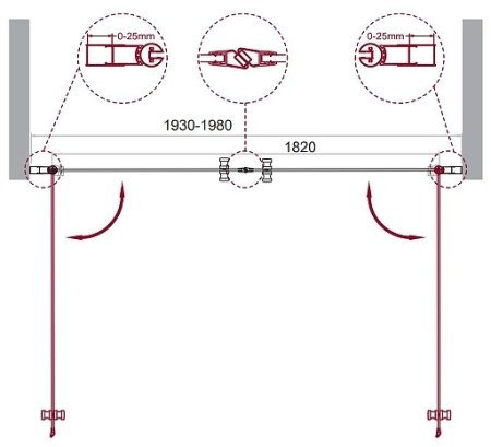 Душевая дверь BelBagno Etna 200 ETNA-B-2-200-C-Cr профиль Хром стекло прозрачное 