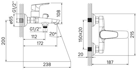 Смеситель для ванны IDDIS Zodiac (ZODSB02i02WA) 