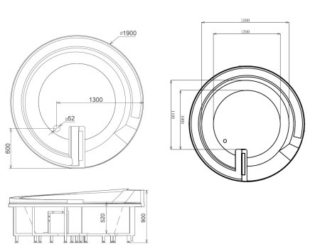 Акриловая ванна Gemy G9090 O 