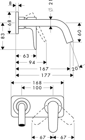 Смеситель Axor Citterio M 34112140 для раковины, шлифованная бронза 