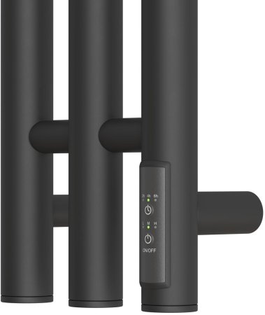 Полотенцесушитель электрический APEXTERMO Luna LN10112BM 1100x120 с крючками, черный матовый 