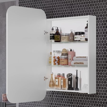 Зеркальный шкаф Opadiris Элеганс 60 00-00006871 с подсветкой Белый матовый 