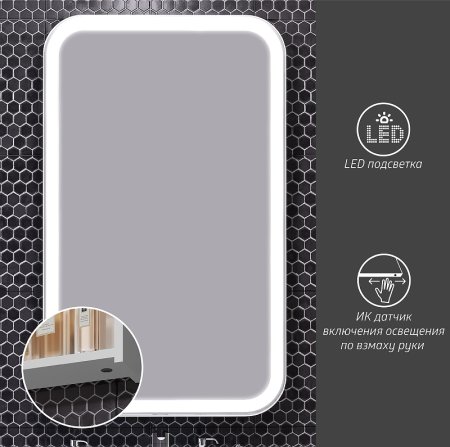 Зеркальный шкаф Opadiris Элеганс 60 00-00006871 с подсветкой Белый матовый 