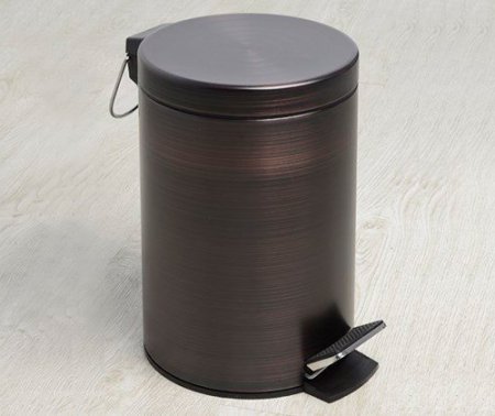 Мусорное ведро WasserKRAFT K-655 5 л, крышка с микролифтом, темная бронза 