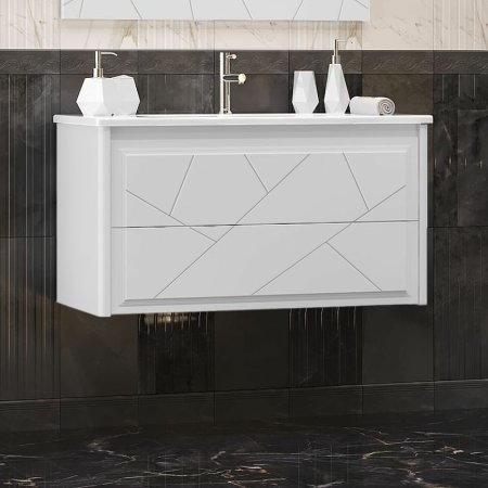 Тумба под раковину Opadiris Луиджи 100 00-00006177 подвесная Белая матовая 