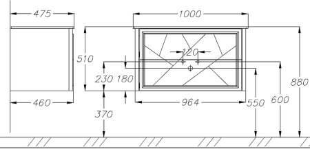 Тумба под раковину Opadiris Луиджи 100 00-00006177 подвесная Белая матовая 