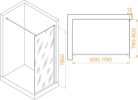 Душевая перегородка RGW WA-010W 800 
