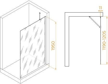 Душевая перегородка RGW WA-102W 1200 