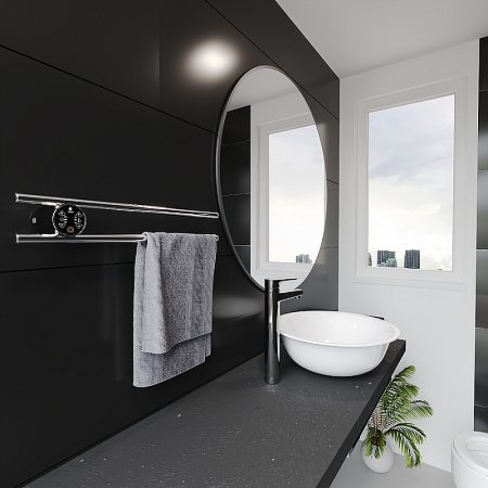 Электрический полотенцесушитель Terminus Полка Электро П2 Круг 500х90 4630080266018 Хром 