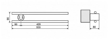 Электрический полотенцесушитель Terminus Полка Электро П2 Круг 500х90 4630080266018 Хром 