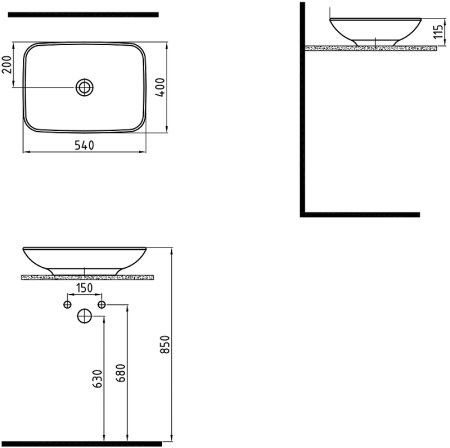 Раковина-чаша Bien Harmony 54 HRLG05401FD0W5000 Белая 