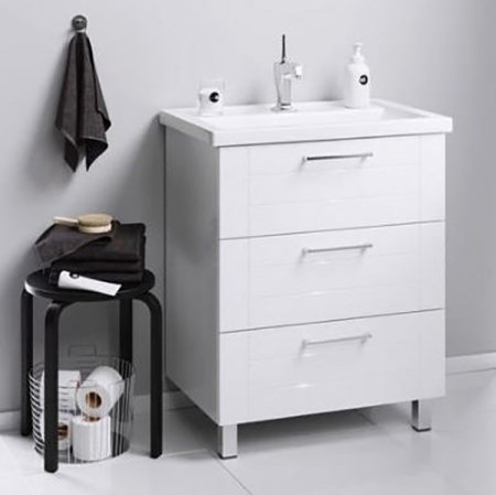 Тумба под раковину Aqwella Манчестер 70 MAN01073 Белый глянец 