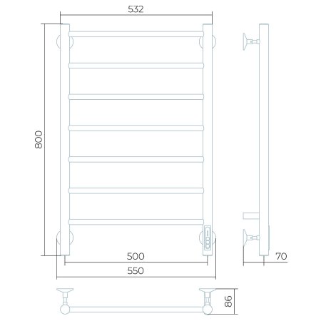 Полотенцесушитель электрический Larusso Джаз П7 50х80 