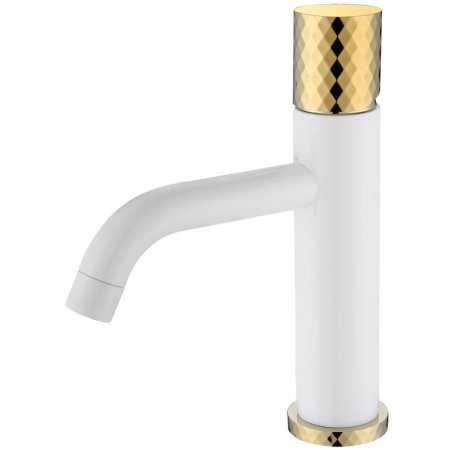 Смеситель для раковины Boheme Stick 121-WG Белый Золото 