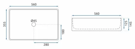Раковина 56х35,5 см Rea Berta REA-U5055 