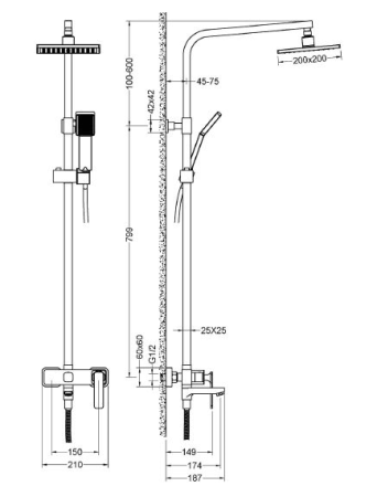 Душевая стойка Timo Torne SX-4320/00 