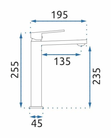 Смеситель для раковины без донного клапана Rea Luppo REA-B9637 