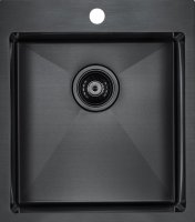Мойка кухонная Paulmark Neckar PM804551-GM вороненая сталь