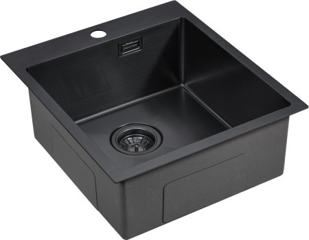 Мойка кухонная Paulmark Neckar PM804551-GM вороненая сталь 