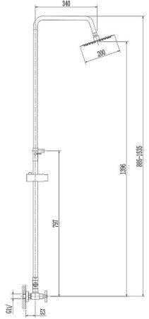 Душевая система Haiba HB24808 Нержавеющая сталь 