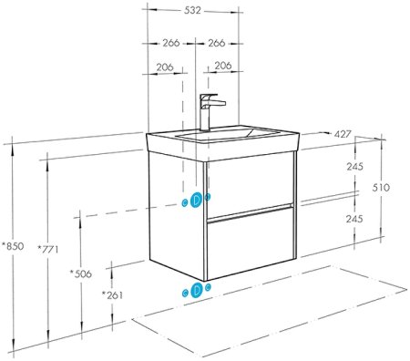 Тумба с раковиной Aquaton Сканди 55 1A2517K0SD010 подвесная Белая 