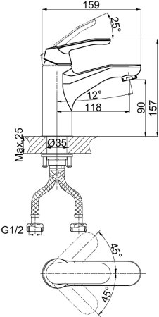Смеситель D&K Rialto DA1062101 для раковины 