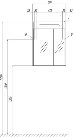 Зеркальный шкаф Aquaton Сильва 60 1A216202SIW70 с подсветкой Дуб полярный 
