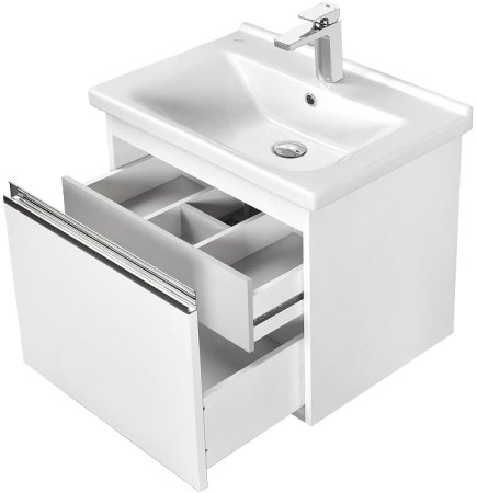 Тумба под раковину Aquaton Капри 60 1A230101KP010 подвесная Белая глянцевая 