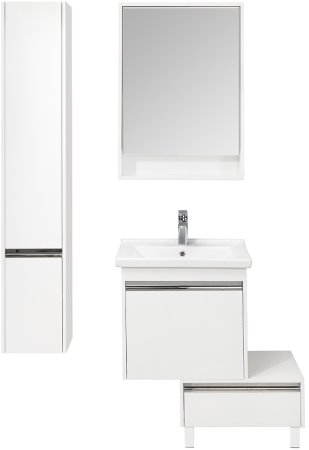 Тумба под раковину Aquaton Капри 60 1A230101KP010 подвесная Белая глянцевая 