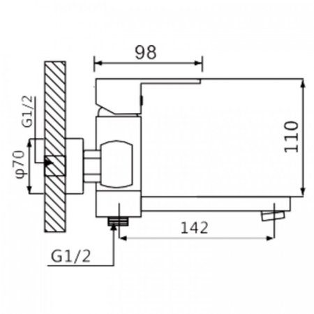 Cмеситель для ванны ViEiR V113531 Хром 