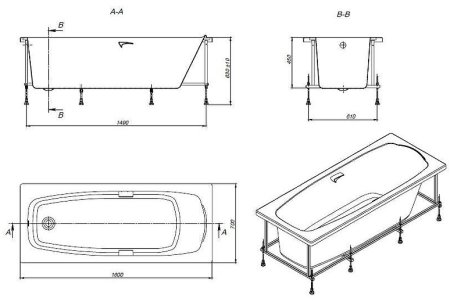 Акриловая ванна Roca Sureste N 160x70 ZRU9302787 без гидромассажа 
