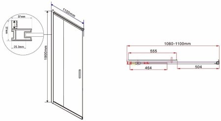 Душевой уголок Vincea Garda 110х110 VSS-1G1111CH профиль Хром стекло шиншилла 