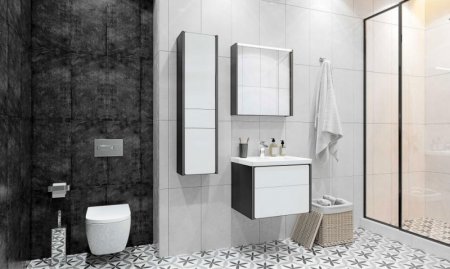 Тумба под раковину Roca Ronda 60 ZRU9302963 подвесная Белый глянец Антрацит 