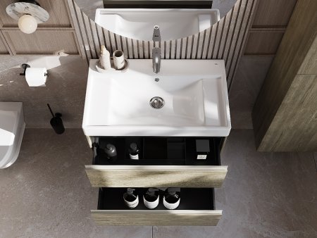 Тумба под раковину Roca Ona 80 A857630511 подвесная Темный вяз 