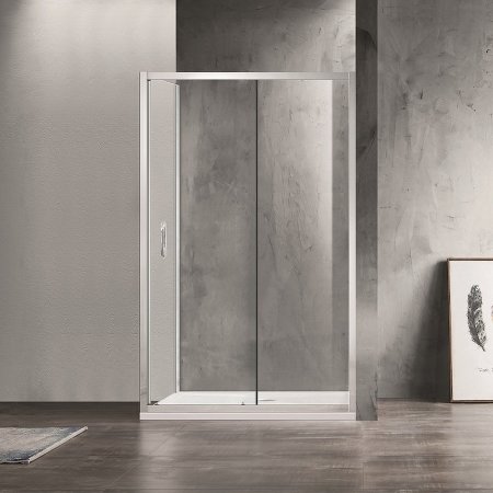 Душевой уголок Azario Milton 120х80 AZ-ND1131 R 1200 профиль Серебро стекло прозрачное 