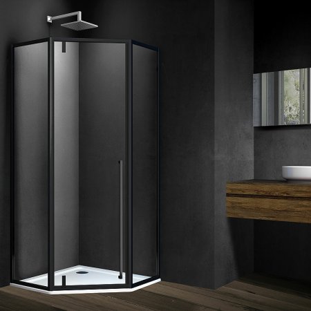 Душевой уголок Vincea Penta 90x90 VSP-3P900CLB профиль Черный стекло прозрачное 