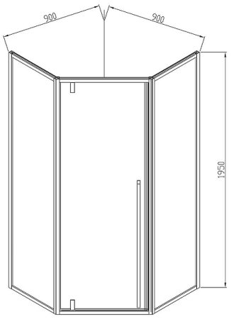 Душевой уголок Vincea Penta 90x90 VSP-3P900CLB профиль Черный стекло прозрачное 