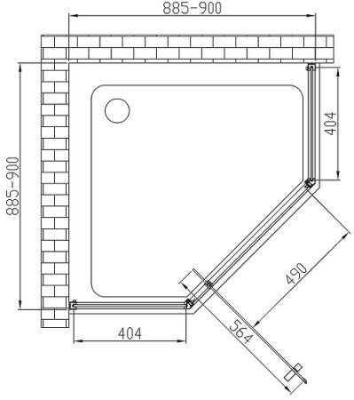 Душевой уголок Vincea Penta 90x90 VSP-3P900CLB профиль Черный стекло прозрачное 