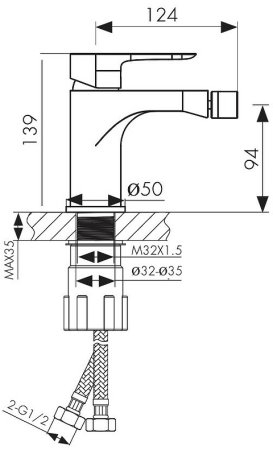 Смеситель для биде Kaiser Cezar 05088 Хром 