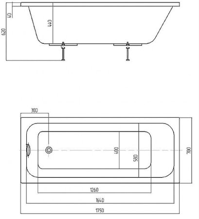 Акриловая ванна Azario Bella 175х70 AV.0020175 без гидромассажа 