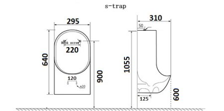 Писсуар CeramaLux X541S подвесной 