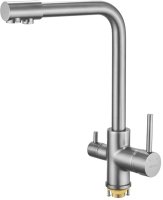 Смеситель для кухни с подключением фильтра Shevanik S328T, оружейная сталь