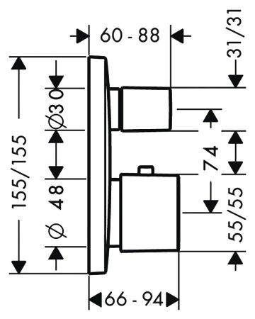 Термостат Hansgrohe PuraVida 15775000 для ванны с душем 