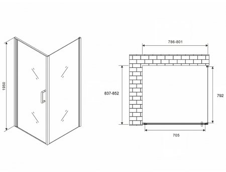 Душевой уголок Abber Sonnenstrand 80х85 AG04080M-S85M профиль Хром стекло матовое 