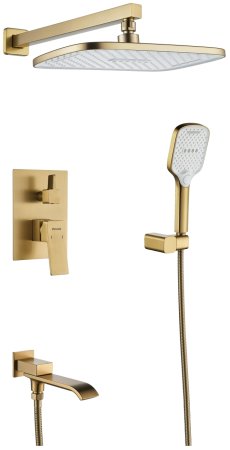 Душевая система встраиваемая Shevanik S4035G, золотой сатин 
