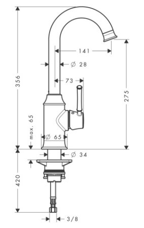 Смеситель для кухонной мойки Hansgrohe Talis Classic 14858000 